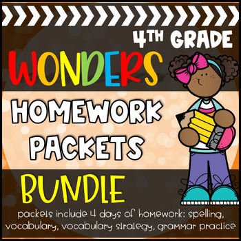 Preview of 4th Grade Wonders Homework Packets ALL UNITS | McGraw Hill Wonders | FREEBIE