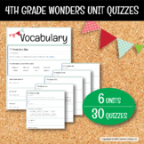 4th Grade Wonders Unit  Vocabulary Google Form Tests Quizzes