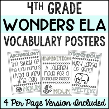 Preview of 4th Grade - Wonders Vocabulary Word Wall