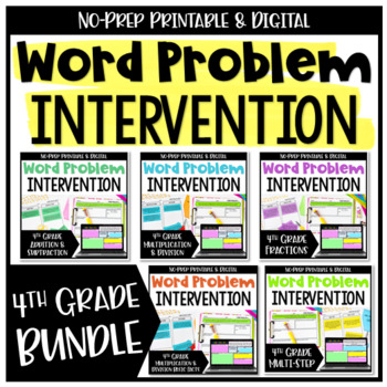 Preview of 4th Grade Word Problems Bundle |  with Digital Word Problems