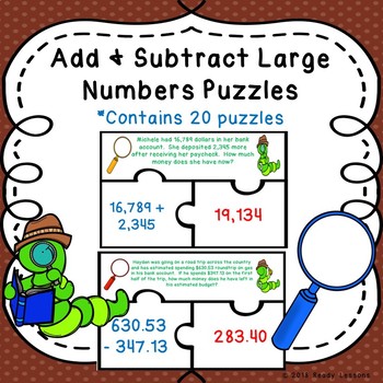 4Th Grade Math Word Problems Addition And Subtraction Game Activity 4.Nbt.4