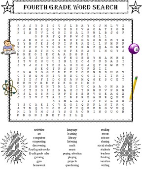 4th grade word search by david filipek teachers pay teachers