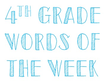 Preview of 4th Grade Words of the Week