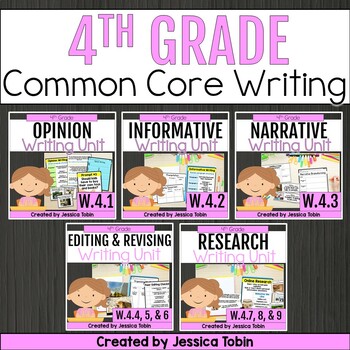 Preview of 4th Grade Writing Bundle - Common Core Writing - Lesson Plans, Prompts, and More