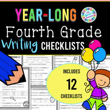 Preview of 4th Grade Writing Checklists BUNDLE - Narrative, Informational, Editing, & MORE!