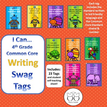 Preview of 4th Grade Writing Common Core Tags