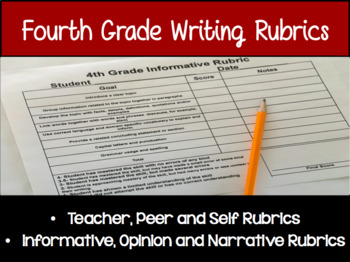Preview of 4th Grade Writing Rubrics