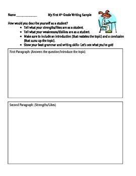 4th Grade Writing Sample by The Wisest Owl | TPT
