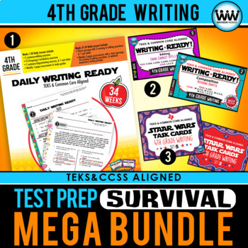 Preview of 4th Grade Writing - TEST PREP SURVIVAL MEGA BUNDLE - STAAR / TEKS Aligned