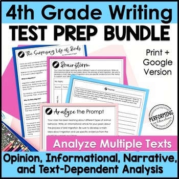 Preview of 4th Grade Writing Test Prep Bundle | Text-Based Writing