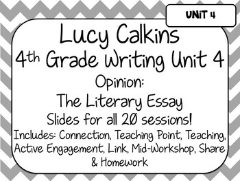 Preview of 4th Grade Writing Unit 4 - Literary Essay