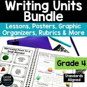 Preview of 4th Grade Writing Units BUNDLE Personal Fictional Opinion Informational