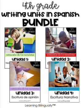 Preview of 4th Grade Writing Units in Spanish BUNDLE