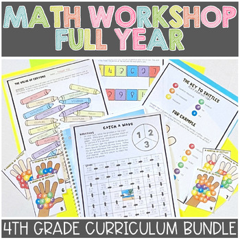 Preview of 4th Grade Year Long Full Year Curriculum Guided Math Curriculum BUNDLE