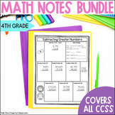 4th Grade Guided Math Notes Bundle Geometry, Long Division