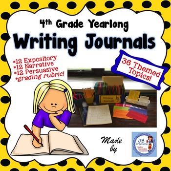 Preview of 4th Grade Yearlong Common Core Writing Journal Bundle