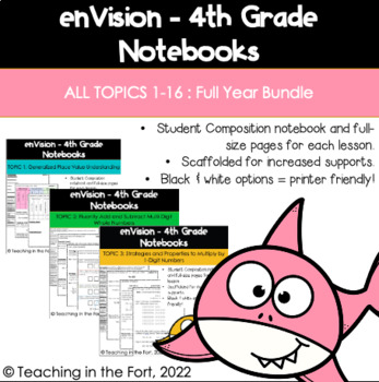 Preview of 4th Grade enVision Math Notebooks Note Bundle Full Year All Topics
