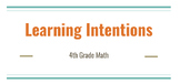 4th Grade iReady Learning Intentions