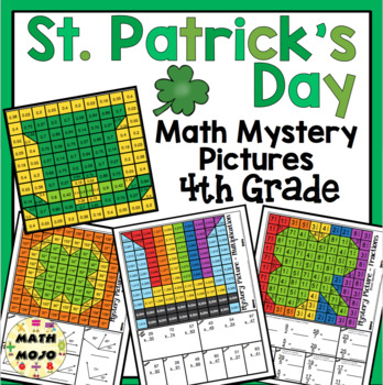 Preview of 4th Grade St. Patrick's Day Math: 4th Grade Math Mystery Pictures