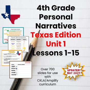 Preview of 4th GradeTexas Edition  Narratives Unit 1   Lessons 1-15 CKLA Amplify