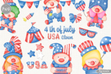 4th July-America Clown DIY Watercolor