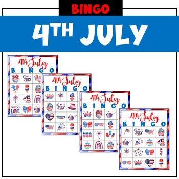 Preview of 4th July Celebration Bingo Activity Game | 32 Individual Boards