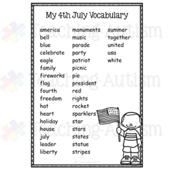 4th july word search by teaching autism teachers pay