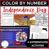 4th July Independence Day color by code :End of the year a