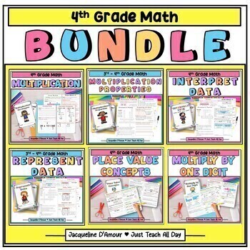 Preview of 4th Math Activity Booklets GROWING BUNDLE FL BEST Standards Interactive Notebook
