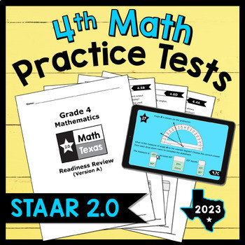 Preview of 4th Math STAAR 2.0 Practice Test ★ NEW Question Types ★ 2023 STAAR Redesign