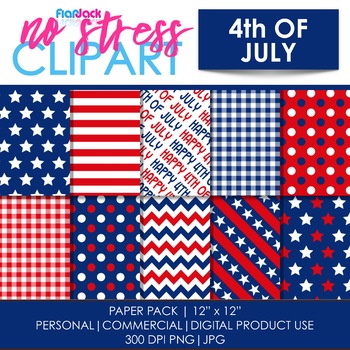 Preview of 4th Of July Digital Papers