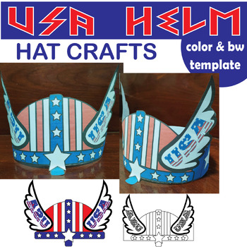 4th July Hat Craft, Memorial Day Patriotic Craft Editable Name Hat