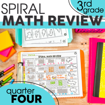 Preview of 3rd Grade Spiral Math Review | 3rd Grade Morning Work | 4th Quarter Only