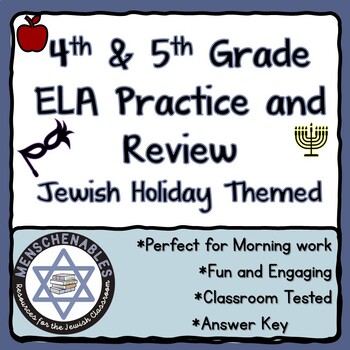 Preview of 4th and 5th Grade ELA Practice and Review Morning Work-Jewish Holidays