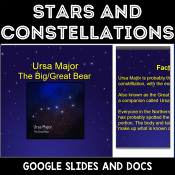 Preview of 4th and 5th Grade Earth Science | Stars and Constellations Google Slides & Docs 
