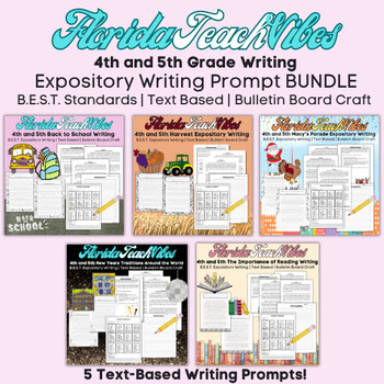 Preview of 4th and 5th Grade Expository Essay BUNDLE | B.E.S.T. Text-Based | 5 Prompts!