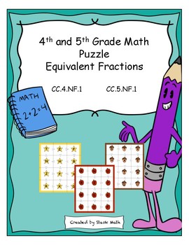 Preview of 4th and 5th Grade Math Puzzles - Equivalent Fractions