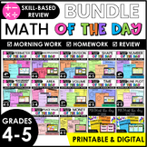 4th and 5th Grade Math Review | Of the Day  - Printable & 