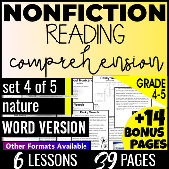 Preview of 4th and 5th Grade Nature Nonfiction Reading Passages and Questions Word Version