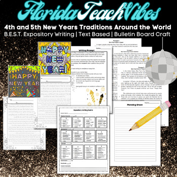 Preview of 4th and 5th Grade New Years Expository Essay & Rubric B.E.S.T. Text-Based | Jan