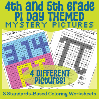 Preview of 4th and 5th Grade Math PI DAY Color By Code Challenge Activity Early Finishers