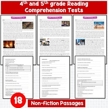 Preview of 4th and 5th Grade Reading Comprehension Non-fiction Passages with questions