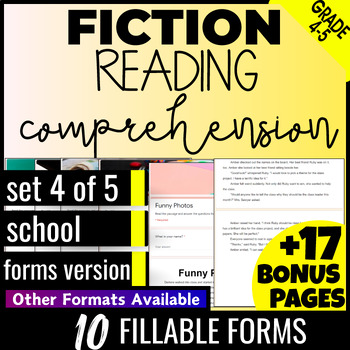 Preview of 4th and 5th Grade School Fiction Reading Comprehension Passages Digital Resource