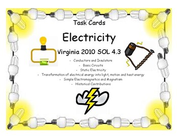 Preview of 4th and 5th Grade Task Cards for Electricity