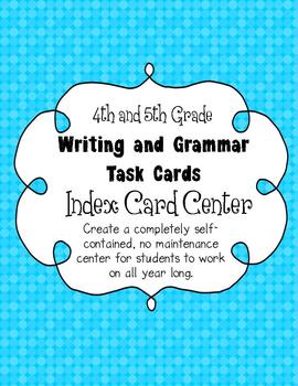 Preview of 4th and 5th Grade Writing and Grammar Task Card Center Kit