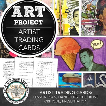 Preview of Elementary, Middle, High School Art Project: Artist Trading Cards Collage Lesson