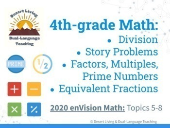 Preview of 4th grade 2020 enVision Math Lessons Division Factors Multiples Prime Numbers