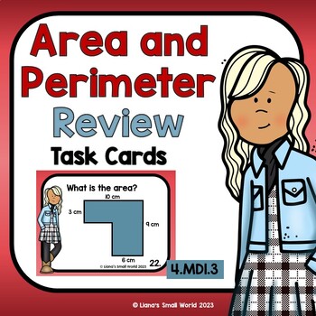 Preview of 4th grade Area and Perimeter Review Task Cards