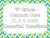 4th grade Common Core ELA & Math Essential Questions Bundle