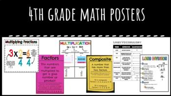 Preview of 4th  grade Common Core Math Anchor Charts + Interactive Notebook POSTERS